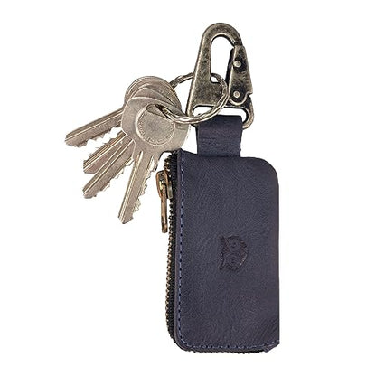 Hide & Drink, Car Key Holder Handmade from Full Grain Leather - Slate Blue - color: Slate Blue