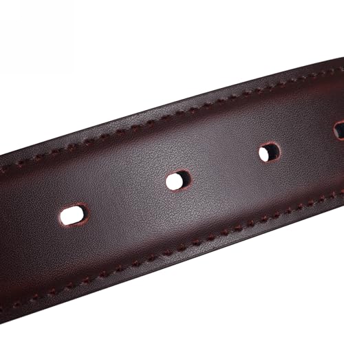 Men's Dress Belt Black Leather Belts for Jeans - color: Brown, size: 28-30 in
