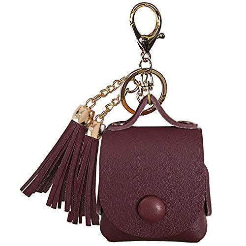 MODOS LOGICOS Charging Case Cover for Apple AirPods, PU Leather Case with Drooping Tassels - Wine Red - color: WineRed(PU)