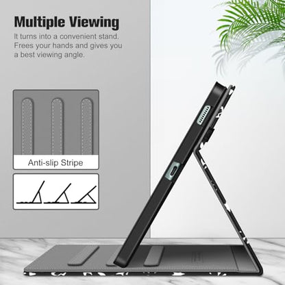Fintie Multi-Angle Viewing Case for Samsung Galaxy Tab S6 Lite 10.4 Inch | Soft TPU Back Cover, Front Card Pocket, Drop Proof, S Pen Holder, Auto Wake/Sleep, Composition - color: composition