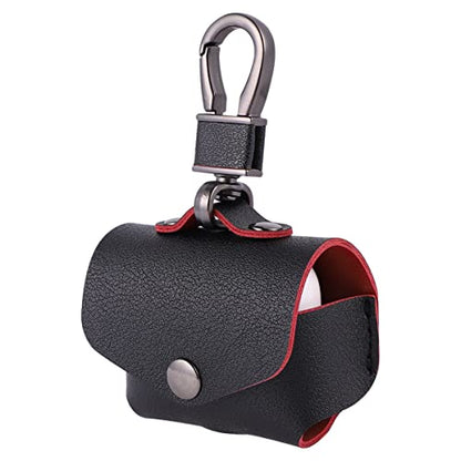 Mikikit Leather Bag for Wireless Earphone Case Case Leather with Keychain Snap Closure Protective Cover Hollow Bottom Charging Access Carrying Pouch for - color: Black