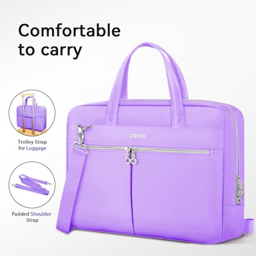 Ferkurn Laptop Bag Case Women Men Computer Bag Compatible with MacBook/HP/LG/Dell, Shoulder Strap Slim Carrying Messenger Briefcase, Purple, 17-17.3 Inch - color: Purple, size: 17-17.3 inch