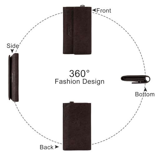 Montana West Women's Wallets Large Capacity Cell Phone Wristlet for Woman Ladies Female Cash Wallet with Wrist Strap and Rfid Lining - color: Coffee