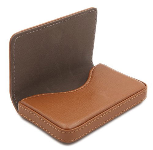 RFID Blocking Wallet - Minimalist Leather Business Credit Card Holder with Magnetic, Light Coffee, Small