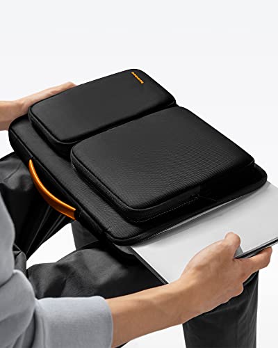tomtoc 360 Protective Laptop Case for 13-inch New 2026 MacBook Air M5/A3449, M4/A3240, M3/A3113, M2/A2681, M1/A2337, MacBook Neo A18 Pro, 13-in Surface Pro 11th AI PC, Water-Resistant Carrying Bag - color: Black, size: 13 inch