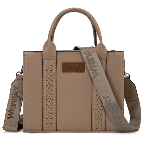 Wrangler Tote Bags for Women Top-handle Handbags and Purse for Women with Adjustable Strap - color: A Classic Khaki