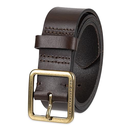 Levi's Women's Casual Leather Belt With Square Buckle – Stylish Jeans & Dress Belt (Regular & Plus Sizes) - color: Brown Elevated, size: Medium