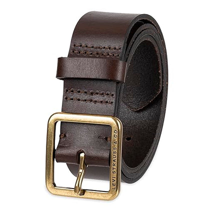 Levi's Women's Casual Leather Belt With Square Buckle – Stylish Jeans & Dress Belt (Regular & Plus Sizes) - color: Brown Elevated, size: Medium