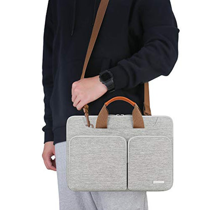 Lacdo 360° Protective Laptop Shoulder Bag, 16 inch Computer Bag for 16 inch MacBook Pro M5 Pro/Max A3428 A3429 (2026), M4/M3/M2/M1 Pro Max A3403 A3186 A2991 A2780 A2485 2024-2019 Messenger Bag, Gray - color: Gray, size: 16 Inch New MacBook Pro