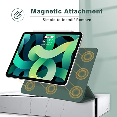 Magnetic Case for iPad Air 11 Inch M4/M3/M2 2026/2025/2024, Smart Folio for iPad Air 5th/4th Gen. 10.9 Inch 2022/2020, Trifold Stand Case, Auto Sleep/Wake, Support Apple Pencil Pro(Green) - color: Green