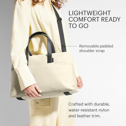 Away The Everywhere Bag, Airline-Approved Carry-On Travel Bag | Water-Repellent Duffel Bag with 16" Padded Laptop Pocket, Trolley Sleeve & Detachable Shoulder Strap - color: Salt White