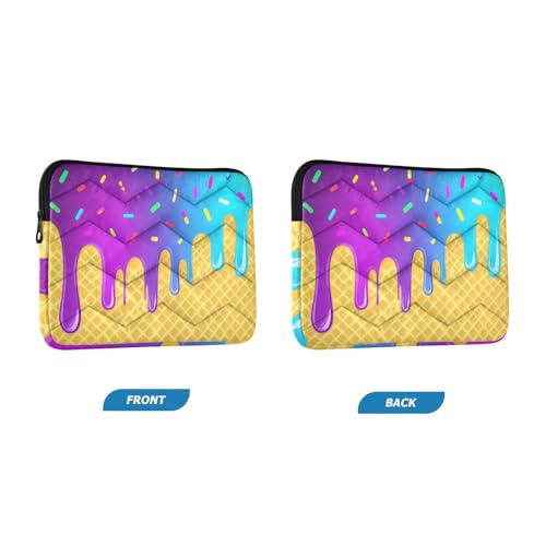 Laptop Sleeve Portable 13-14 in,Ice Cream Waffle Cone Sprinkles Protective Laptop Cover Case Waterproof,Computer Carrying Bag for Notebook/Laptop/Tablet Computer/Storage - color: Ice Cream Waffle Cone Sprinkles