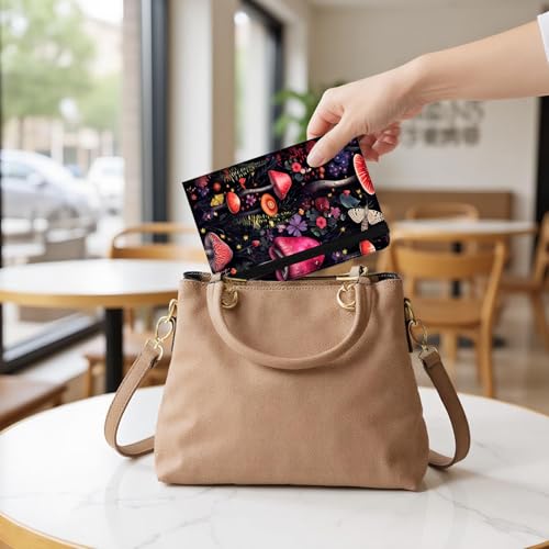 Passport Cover,Multi-Functional Travel Wallet,Stylish & Durable RFID Blocking Passport Holder, Travel Essentials for Men and Women,Flower Mushroom - color: Flower Mushroom