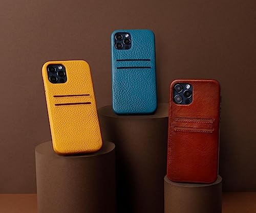 HARDISTON Genuine Premium Leather Phone Cases Compatible with iPhone 11 Pro 5.8'' - Harbour Snap-on Cover with 2 Credit Card Slots - Wireless Charging - Perfect Protection for All Edges (Brown) - color: Brown, size: Apple iPhone 11 Pro ( 5.8'' )