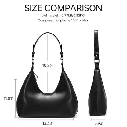 GEMIU Small Shoulder Purses Crescent Handbag Soft Leather Underarm Bag | Adjustable Strap,Premium Faux Leather,1 Inner Slot Pocket,1 Zippered Pocket,Use for Travel or Going Out - color: Black