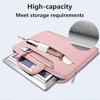 Hseok Laptop Shoulder Bag 13-14 inch Shockproof Water-Resistant HandBag with Small Case Compatible with MacBook Pro/Neo 14" M5/M4/M3/M2/M1, Mac Air/Pro 13.3", XPS 13/14, Most 13"-14" PC,Pink - color: Pink, size: 13"-14"