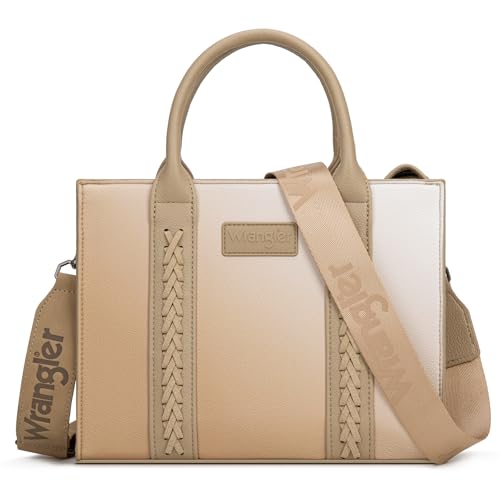 Wrangler Tote Bag for Women Designer Satchel Handbags Top-handle Purses with Strap - color: Gradient Khaki