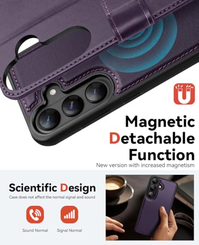 OCASE for Samsung Galaxy S26 Plus Detachable Wallet Case with Card Holder, [2 in 1] PU Leather Flip Folio Case with RFID Blocking Stand Wrist Strap Shockproof Phone Cover 2026, Dark Purple - color: Dark Purple, size: Samsung Galaxy S26 Plus