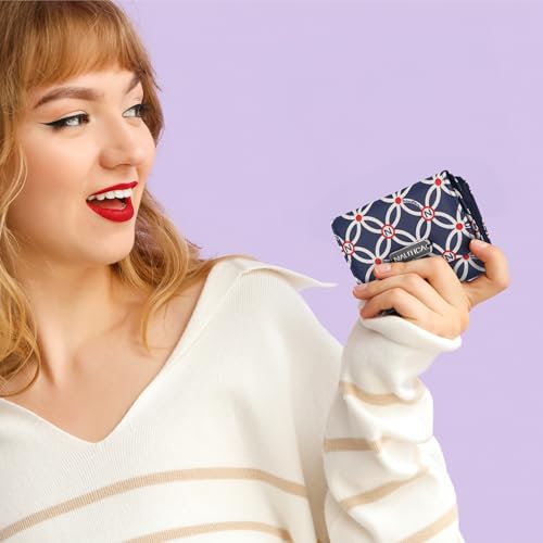 Nautica Rower’s End Small Wallet for Women, RFID Blocking Slim Credit Card Holder with Zipper Coin Pocket, Bifold Compact Womens Wallet with ID Window, Wave Dreamer Black/Chalk - color: Wave Dreamer Black/Chalk