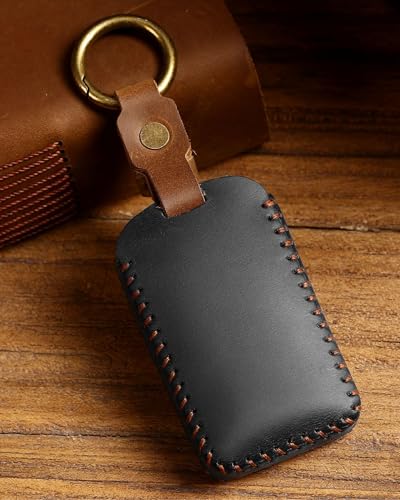 Key Fob Case, Compatible with Mazda 3,3 Hatchback,6,CX-5,CX-50,CX-3,CX-30,CX-9,CX-90,MX-5,CX-70 2020-2026, Remote Car Key Protector Case with Keychain, Comes with a Leather Conditioner (Black) - color: Black