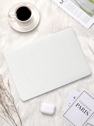 Seorsok Compatible with MacBook Pro 13 inch Case M2 2023,2022,2021-2016 A2338 M1 A2251 A2289 A2159 A1989 A1708 A1706,Elegant Leather Plastic Hard Shell Case with Keyboard Cover,White No Logo Cutout - color: White, size: Pro13（A2338 M1 A2251 A2289 A2159 A1