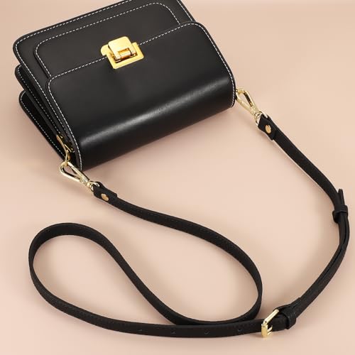 uxcell Genuine Leather Purse Strap, 41.7"-51.2" Adjustable Crossbody Replacement Straps 0.7" Width for Women Handbags Shoulder Bag (Khaki, Gold Buckle) - color: Khaki, Gold Buckle, size: 0.7" Width