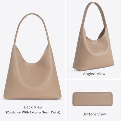 Hobo Bags for Women, Small Slouchy Hobo Purse, Soft Vegan Leather Shoulder Bag Trendy Everyday Tote Handbag, 11'' (28cm)