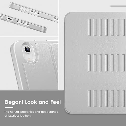 Case for iPad mini 7 (A17 Pro) and iPad mini 6,Multiple Angles Magnetic Stand Cover,Shockproof Soft Back,Pencil Holder,and Auto Sleep/Wake,Gray - color: Gray