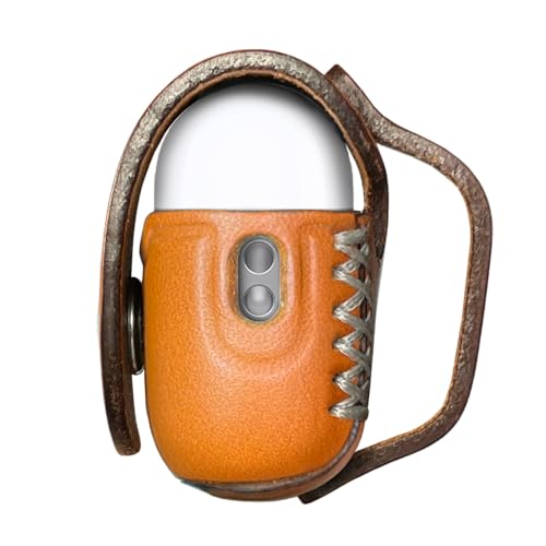 Genuine Leather AirPods Pro 3 Cover - Handcrafted Protective Case Anti-Lost Belt Loop Lanyard Ports with Cover Clip Holder, Compatible with Apple AirPods Pro 3 (Tan) - color: Tan