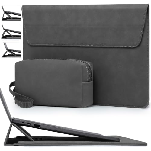 HYZUO 13 Inch Laptop Case Sleeve Bag with Adjustable Stand, Space Gray | for MacBook Air 13 M5 A3449 M4 M3 M2 M1 2026-2018, 13" MacBook Neo 2026, MacBook Pro 13 M2 M1 2026-2016, Surface Pro, XPS 13 - color: Space Gray, size: 13 Inch