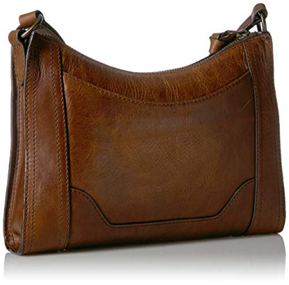 Frye Women's Melissa Zip Crossbody Bag, Stylish Handbag with Adjustable Strap & Pockets - color: Dark Brown Antique Pull Up