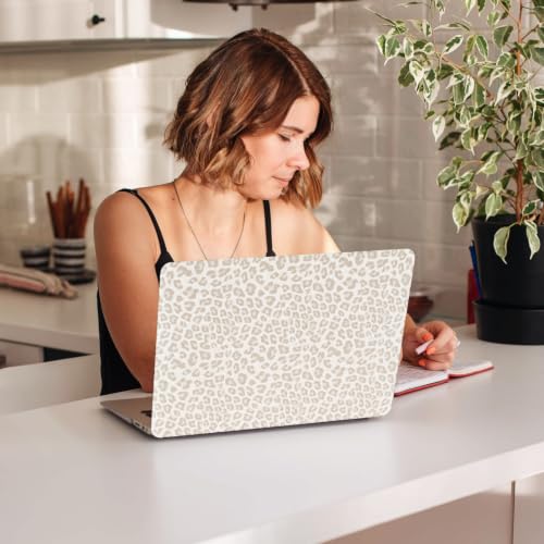 Sparkly Leopard Print Case for MacBook Air 13 inch 2026-2022 M5 M4 M3 M2 | Model A3449 A3240 A3113 A2681 - Glitter Cheetah Spots PU Leather Hard Case for MacBook Air 13.6 inch + Keyboard Cover, Beige - color: Beige
