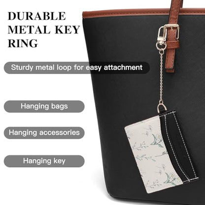 SENDEFN Slim Credit Card Holder for Women Flower Front Pocket Wallet Case with Keychain - color: 3-Black