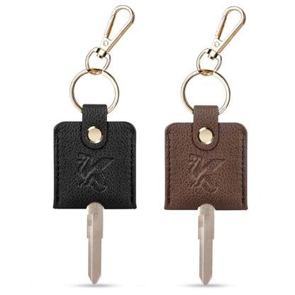 Car Key Cover, 2pcs Leather Key Sleeve, Broken Car Key Loop Replacement, Keychain for Women Men. - style: A