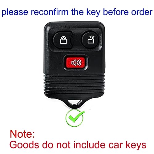 Key Shells Compatible with Ford Key Fob Cover&Case&Keychain | The leather is hand-sewn and for 1998-2016 F-150 F-250 F-350, Mazda, Mercury, Lincoln Etc. - color: A-black