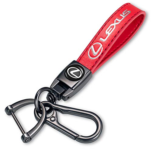Genuine Leather Car Keychain for Lexus Key Chain for Men and Women Family Present Key Ring Accessories(Red) - color: Black-hdv-06