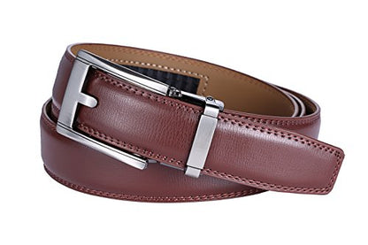 Marino Men’s Genuine Leather Ratchet Dress Belt With Automatic Buckle, Enclosed in an Elegant Gift Box - color: Cocoa, size: Adjustable from 28" to 44" Waist