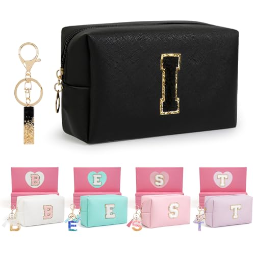 AIBFRID Birthday Gifts for Women Her,Travel Cute Makeup Bag,Large Capacity Cosmetic Bags for Women Makeup Pouch PU Leather Waterproof Cosmetic Bag (I, Black) - color: Black, style: I
