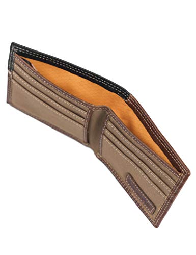 Timberland PRO Men's Slim Leather RFID Bifold Wallet with Back Id Window - color: Teak, size: One Size