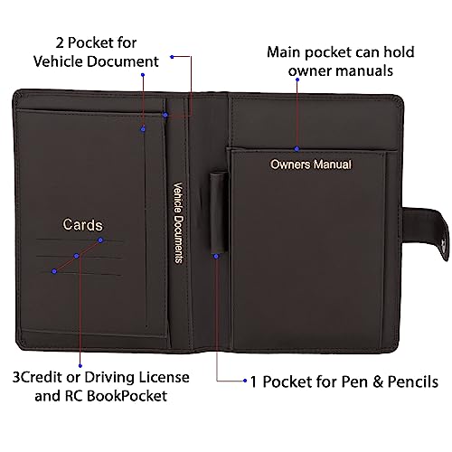 Storite Car Document Holder Owner Manual (Dark Brown)