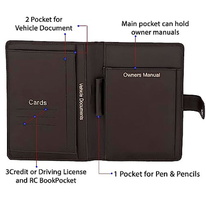 Storite Car Document Holder Owner Manual (Dark Brown)