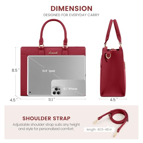 LOVEVOOK Purses for Women,Satchel Handbags Tote Bag, Pu Leather Shoulder Crossbody Top Handle Purse with Zipper - color: Red, size: Small