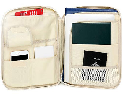 Document A4 Bag Case Waterproof Organizer Portfolio Office Travel Zipper Multi-Function Pouch - color: 01-olive Green