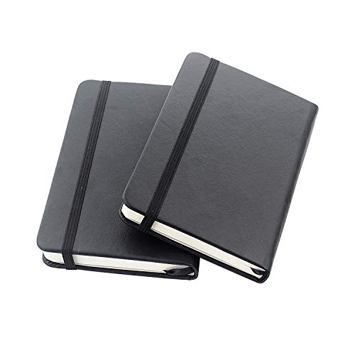 ZZTX Small Pocket Notebook 3.5" x 5.5" with Black 2 Pack | Hardcover, Lined pages, Pocket size, Multi-purpose
