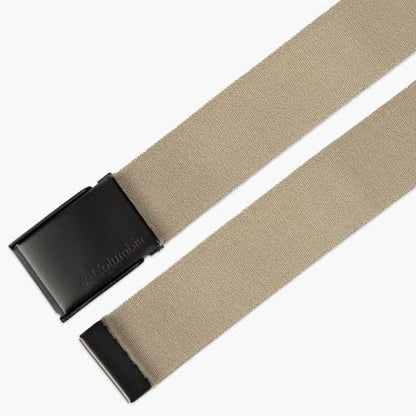 Columbia Men's Military Plaque Buckle Fabric Belt- One Size 42" Length - Everyday and Outdoor Wear - color: Khaki Stretch Strap