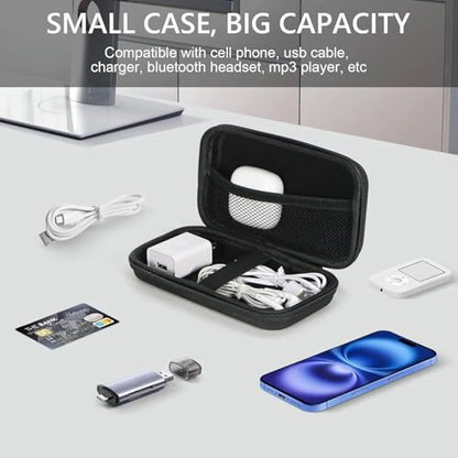 Hard EVA Protective Case, Portable Carrying Bag with Mesh Pocket,Black | Shockproof Bag, Travel Pouch for GPS,USB Drive, USB Charging Cable, Keys, MP3/MP4 Player, Airpods,Elastic Strap - color: Black