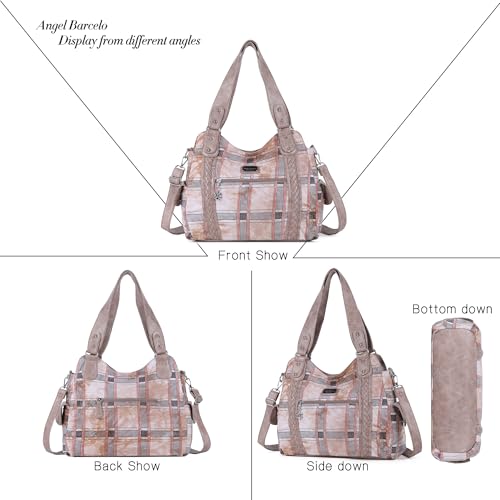 Angel Barcelo Purses for Women Soft PU Leather Shoulder Bag Crossbody Purse and Handbags - color: Stylish Dark Pink