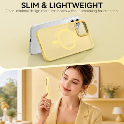 BENTOBEN Magnetic for iPhone 14 Pro Max Case [Compatible with MagSafe] [Military-Grade Protection] Translucent Matte Frosted Slim Shockproof Women Men Phone Case for iPhone 14 Pro Max 6.7",New Yellow - color: New Yellow