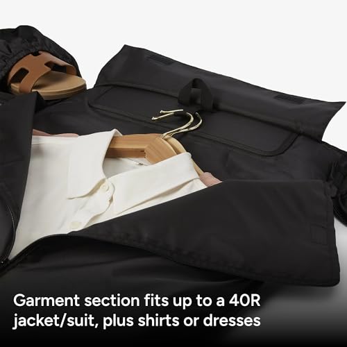 Halfday Convertible 2-in-1 Garment Duffel Weekender 40L, Carry On, Shadow | Folds Flat for Easy Storage, Keep Outfits Neater, Shoe Pockets, Trolley Sleeve, Durable, Water-Resistant, 2-3 Days of Clothes - color: Shadow, style: Original, 40l