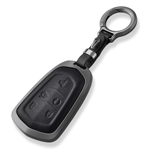 Key Fob Cover Compatible with Cadillac CTS XTS ATS STS XT4 XT5 CT6 SRX - color: Black